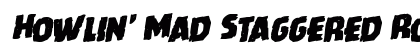 Howlin' Mad Staggered Rotalic Italic font free download