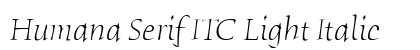 Humana Serif ITC Light Italic Preview