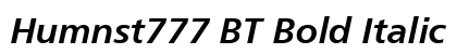 Humnst777 BT Bold Italic Preview