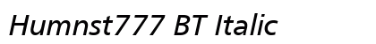 Humnst777 BT Italic Preview