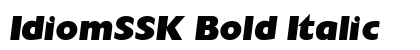 IdiomSSK Bold Italic Font Preview