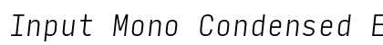 Input Mono Condensed Extra Light Italic Preview