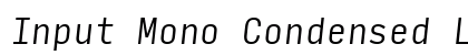 Input Mono Condensed Light Italic Preview