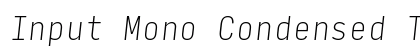 Input Mono Condensed Thin Italic Preview