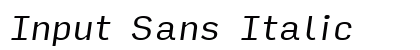 Input Sans Italic Preview