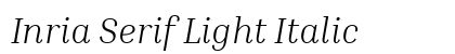 Inria Serif Light Italic preview