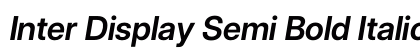 Inter Display Semi Bold Italic Preview