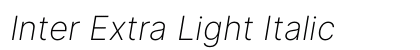 Inter Extra Light Italic font free download