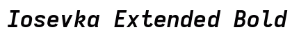 Iosevka Extended Bold Italic Preview