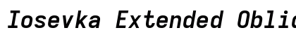 Iosevka Extended Oblique Bold preview Iosevka Extended Oblique Bold preview