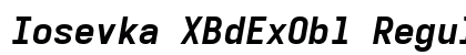 Iosevka XBdExObl Regular preview Iosevka XBdExObl Regular preview