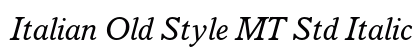 Italian Old Style MT Std Italic Preview