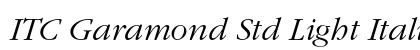 ITC Garamond Std Light Italic font free download