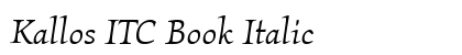 Kallos ITC Book Italic preview