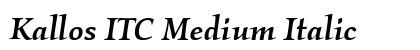 Kallos ITC Medium Italic preview Kallos ITC Medium Italic preview