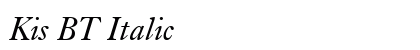 Kis BT Italic Preview