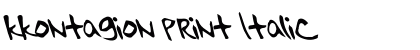 kkontagion print Italic Preview