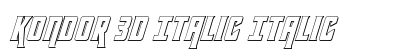 Kondor 3D Italic Italic Font Preview