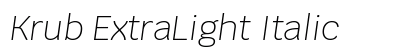 Krub ExtraLight Italic Preview