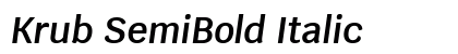 Krub SemiBold Italic Preview