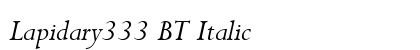 Lapidary333 BT Italic Preview