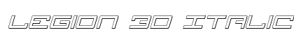 Legion 3D Italic Italic font free download