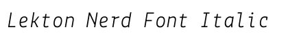 Lekton Nerd Font Italic Preview