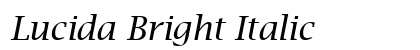 Lucida Bright Italic Font Preview