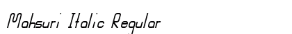 Mahsuri Italic Regular Font Preview