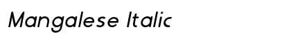 Mangalese Italic font free download