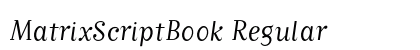 MatrixScriptBook Regular Font Preview