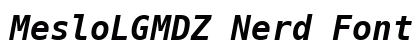 MesloLGMDZ Nerd Font Mono Bold Italic Preview