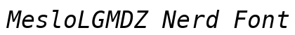 MesloLGMDZ Nerd Font Mono Italic Preview