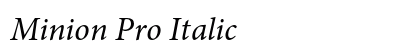 Minion Pro Italic Preview