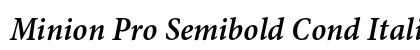Minion Pro Semibold Cond Italic Caption Preview
