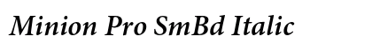 Minion Pro SmBd Italic font free download