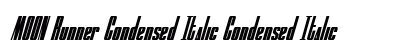 MOON Runner Condensed Italic Condensed Italic Font Preview