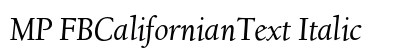 MP FBCalifornianText Italic font free download