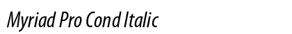 Myriad Pro Cond Italic font free download