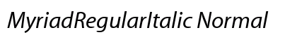 MyriadRegularItalic Normal font free download