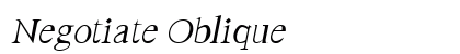 Negotiate Oblique font free download