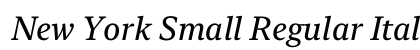 New York Small Regular Italic Preview