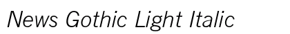 News Gothic Light Italic font free download