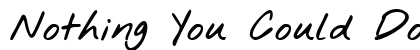 Nothing You Could Do Bold Bold font free download
