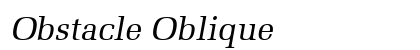 Obstacle Oblique font free download