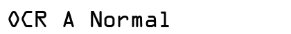 OCR A Normal Preview