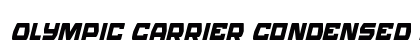 Olympic Carrier Condensed Italic Condensed Italic Font Preview