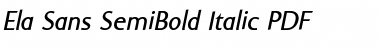 Ela Sans SemiBold Italic Font