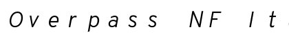 Overpass NF Italic Preview
