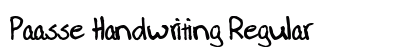 Paasse Handwriting Regular Font Preview Paasse Handwriting Regular Font Preview